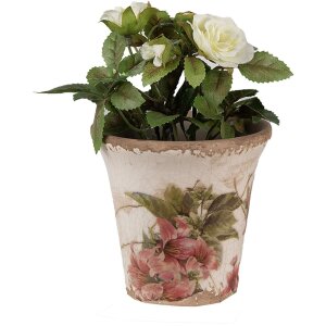 Clayre & Eef 6CE1627S Vaso da fiori per interni Beige Rosa Ø 9x8 cm