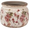 Clayre & Eef 6CE1628L Vaso da fiori in ceramica beige rosa Ø 20x15 cm per interni