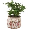 Clayre & Eef 6CE1628L Vaso da fiori in ceramica beige rosa Ø 20x15 cm per interni