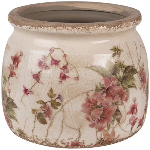 Clayre & Eef 6CE1628S Vaso da fiori in ceramica beige...