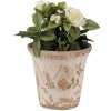 Clayre & Eef 6CE1629S Vaso per fiori da interno in ceramica beige rosa Ø 9x8 cm