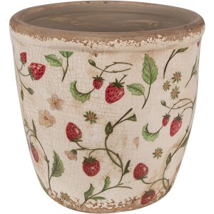 Clayre & Eef 6CE1631L Vaso da fiori Beige Rosso...