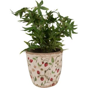 Clayre & Eef 6CE1631L Vaso da fiori Beige Rosso...