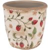 Clayre & Eef 6CE1631M Vaso da fiori interno Beige Rosso Ø 14x13 cm Stile Country