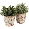 Clayre & Eef 6CE1631M Vaso da fiori interno Beige Rosso Ø 14x13 cm Stile Country