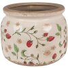 Clayre & Eef 6CE1632L Vaso da fiori per interni Beige, Rosso Ø 20x15 cm