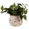 Clayre & Eef 6CE1632L Vaso da fiori per interni Beige, Rosso Ø 20x15 cm