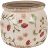 Clayre & Eef 6CE1632M Vaso da fiori in ceramica beige rossa Ø 16x13 cm