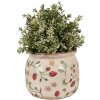 Clayre & Eef 6CE1632M Vaso da fiori in ceramica beige rossa Ø 16x13 cm