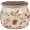 Clayre & Eef 6CE1632S Vaso da interno Beige-Rosso Ø 12x10 cm Stile Country