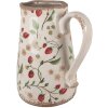 Clayre & Eef 6CE1633L Brocca decorativa in ceramica beige rossa 21x15x23 cm Stile country