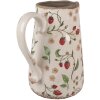 Clayre & Eef 6CE1633L Brocca decorativa in ceramica beige rossa 21x15x23 cm Stile country