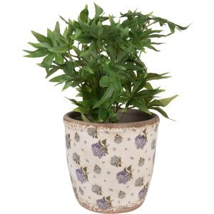 Clayre & Eef 6CE1638L Vaso per fiori da interno Beige Blu Ø 16x16 cm
