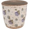 Clayre & Eef 6CE1638M Vaso per fiori da interno Beige Blu Ø 14x13 cm
