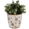 Clayre & Eef 6CE1638M Vaso per fiori da interno Beige Blu Ø 14x13 cm