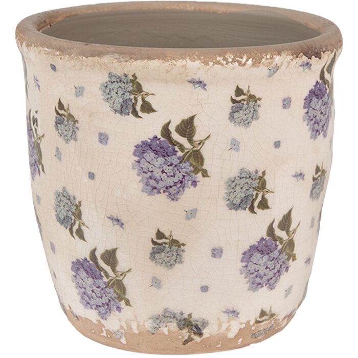 Clayre & Eef 6CE1638S Vaso da fiori per interni Beige Blu Ø 13x12 cm