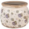 Clayre & Eef 6CE1639L Vaso da fiori Beige Blu Ø 20x15 cm Ceramica Stile Country