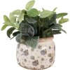 Clayre & Eef 6CE1639L Vaso da fiori Beige Blu Ø 20x15 cm Ceramica Stile Country