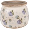 Clayre & Eef 6CE1639M Vaso da fiori Beige Blu Ø 16x13 cm Ceramica Stile Country