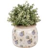 Clayre & Eef 6CE1639M Vaso da fiori Beige Blu Ø 16x13 cm Ceramica Stile Country