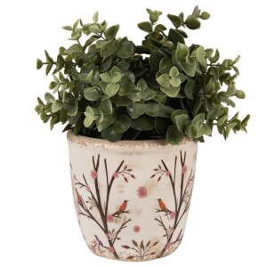 Clayre & Eef 6CE1641S Vaso da fiori per interni Beige Brown Ø 13x12 cm