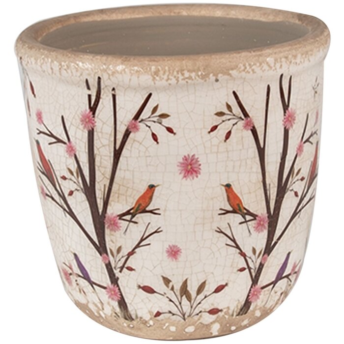 Clayre & Eef 6CE1641XS Vaso da fiori per interni Beige Brown Ø 11x10 cm