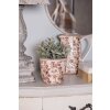 Clayre & Eef 6CE1649M Vaso per fiori da interno Beige Rosa Ø 14x13 cm