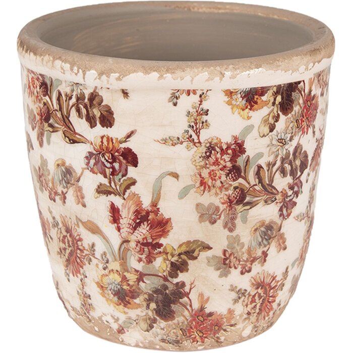 Clayre & Eef 6CE1649S Vaso da fiori per interni Beige Rosa Ø 13x13 cm