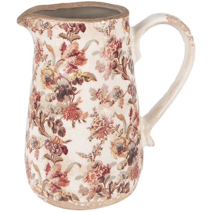 Clayre & Eef 6CE1651M Brocca decorativa Beige Pink 16x12x18 cm