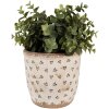 Clayre & Eef 6CE1652M Vaso da fiori per interni Beige Nero Ø 14x13 cm