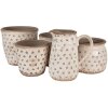Clayre & Eef 6CE1652M Vaso da fiori per interni Beige Nero Ø 14x13 cm