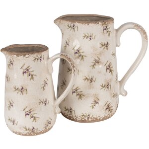Clayre & Eef 6CE1671L Brocca decorativa Beige 21x15x23 cm