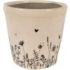 Clayre & Eef 6CEFAF0001M Vaso da fiori per interni Beige, nero Ø 15x14 cm