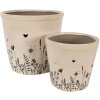 Clayre & Eef 6CEFAF0001M Vaso da fiori per interni Beige, nero Ø 15x14 cm
