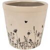 Clayre & Eef 6CEFAF0001XL Vaso da fiori per interni Beige, Nero Ø 21x20 cm