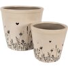 Clayre & Eef 6CEFAF0001XL Vaso da fiori per interni Beige, Nero Ø 21x20 cm