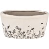 Clayre & Eef 6CEFAF0003L Vaso da fiori per interni Beige, nero 27x13x14 cm
