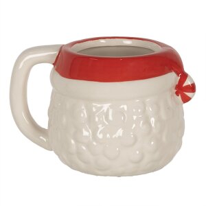 Tazza Clayre & Eef 6CEMU0133 Bianco Rosso 15x11x9 cm - Tazza di Natale da 450 ml