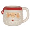 Tazza Clayre & Eef 6CEMU0133 Bianco Rosso 15x11x9 cm - Tazza di Natale da 450 ml