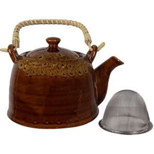 Clayre & Eef 6CETE0136 Teiera marrone Ø 14x12 cm - 750 ml