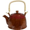 Clayre & Eef 6CETE0138 Teiera marrone Ø 14x12 cm 750 ml manico in rattan