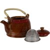 Clayre & Eef 6CETE0138 Teiera marrone Ø 14x12 cm 750 ml manico in rattan