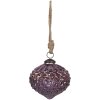 Clayre & Eef 6GL4324 Guaina di Natale in vetro viola Ø 8x8 cm
