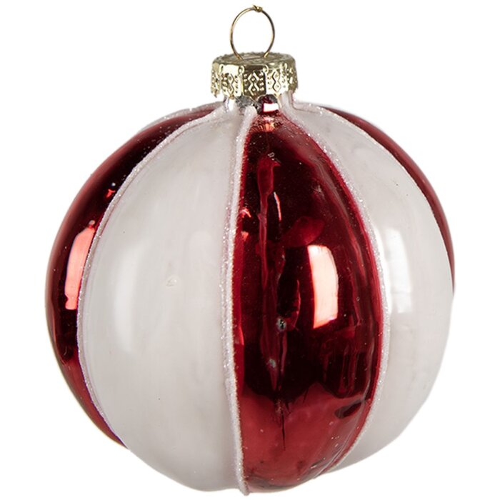 Clayre & Eef 6GL4336 Guaina di Natale rosso bianco Ø 8x8 cm