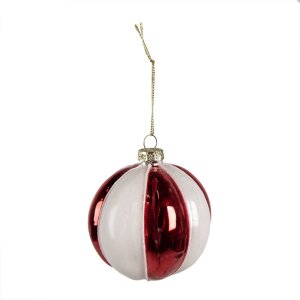 Clayre & Eef 6GL4336 Guaina di Natale rosso bianco Ø 8x8 cm