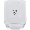 Clayre & Eef 6GL4399 Bicchiere dacqua trasparente 300 ml motivo cuore