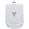 Clayre & Eef 6GL4399 Bicchiere dacqua trasparente 300 ml motivo cuore
