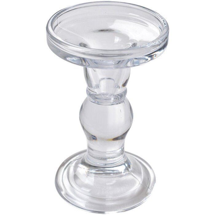 Clayre & Eef 6GL4403 Portacandele Corona Trasparente Ø 8x14 cm