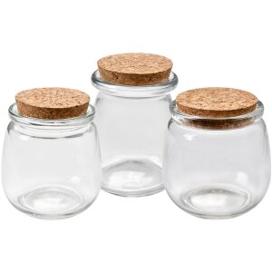 Clayre & Eef 6GL4409 Barattolo con coperchio trasparente Ø 7x8 cm