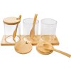 Contenitore Clayre & Eef con coperchio trasparente (set di 3) Ø 8x10 cm - 29x9x12 cm